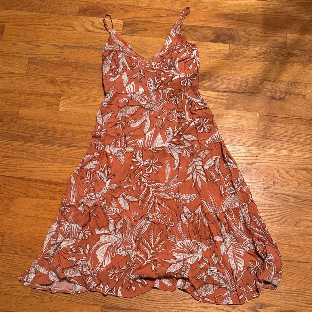 Wild Fable Rust Floral Midi Dress